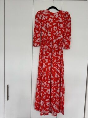 Women's Red Floral Maxi Dress Ulyana Sergeenko